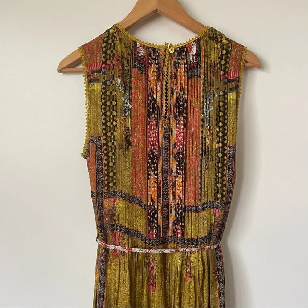 SOLD Anthropologie Citron Maxi Dress Bhanuni by Jyoti with Tassels, Size XS - Picture 8 of 16